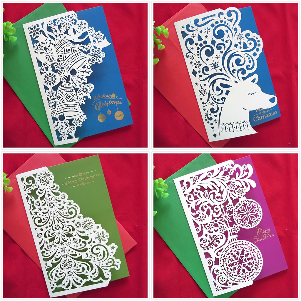 CO2 激光切割卡片紙 3D 圣誕賀卡 CO2 激光切割卡片紙 3D 圣誕賀卡