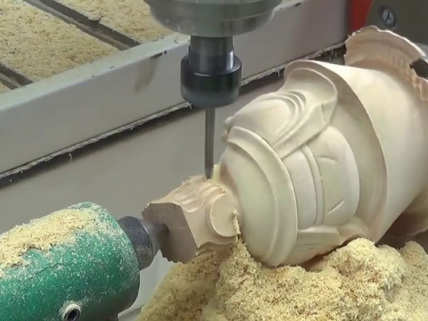 旋轉軸 3D 木工數控雕刻機