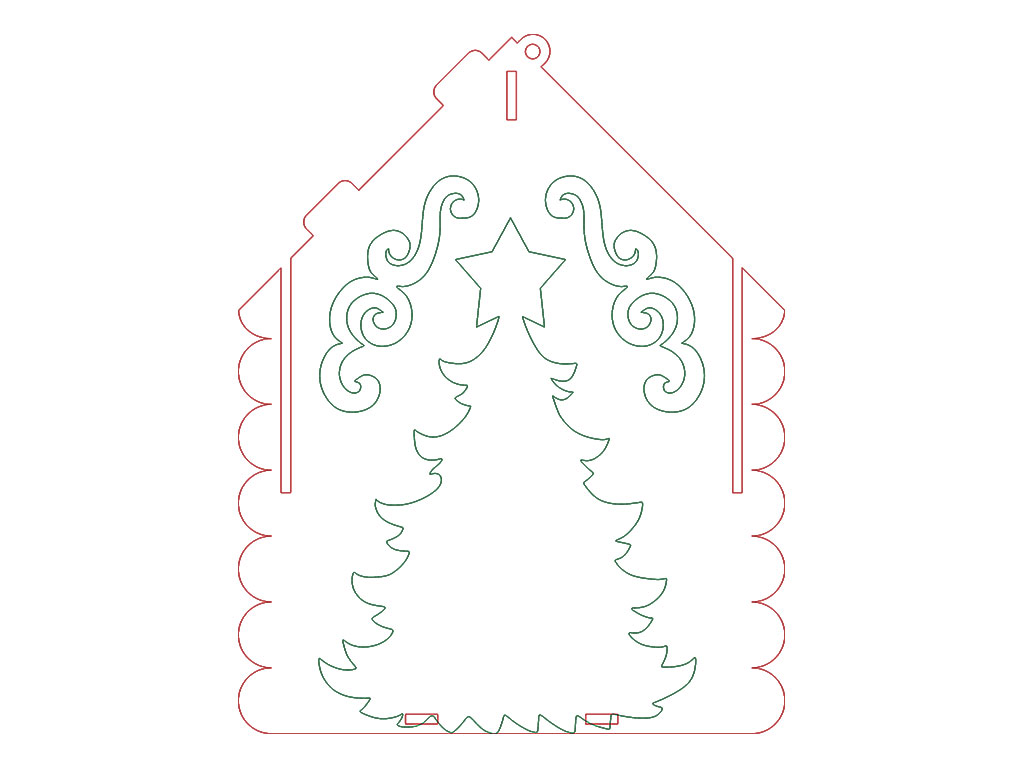 激光切割 3D 姜餅屋 CDR 文件